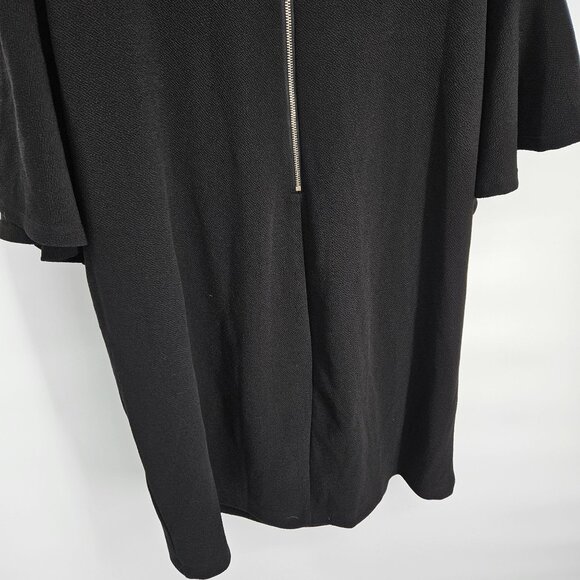 Teeze Me Off The Shoulder Midi Dress Plus 14W Black Ruffled Sleeves LBD Party - Picture 7 of 11